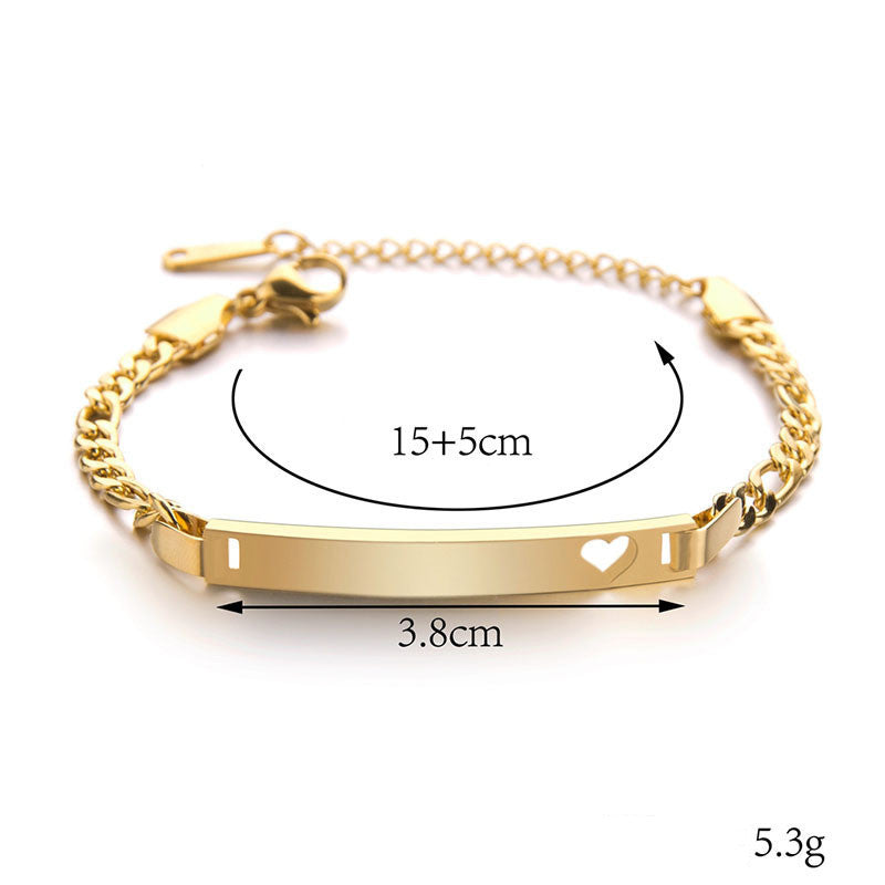 Brazalete "Corazón Fiel" en Acero - Personalizable