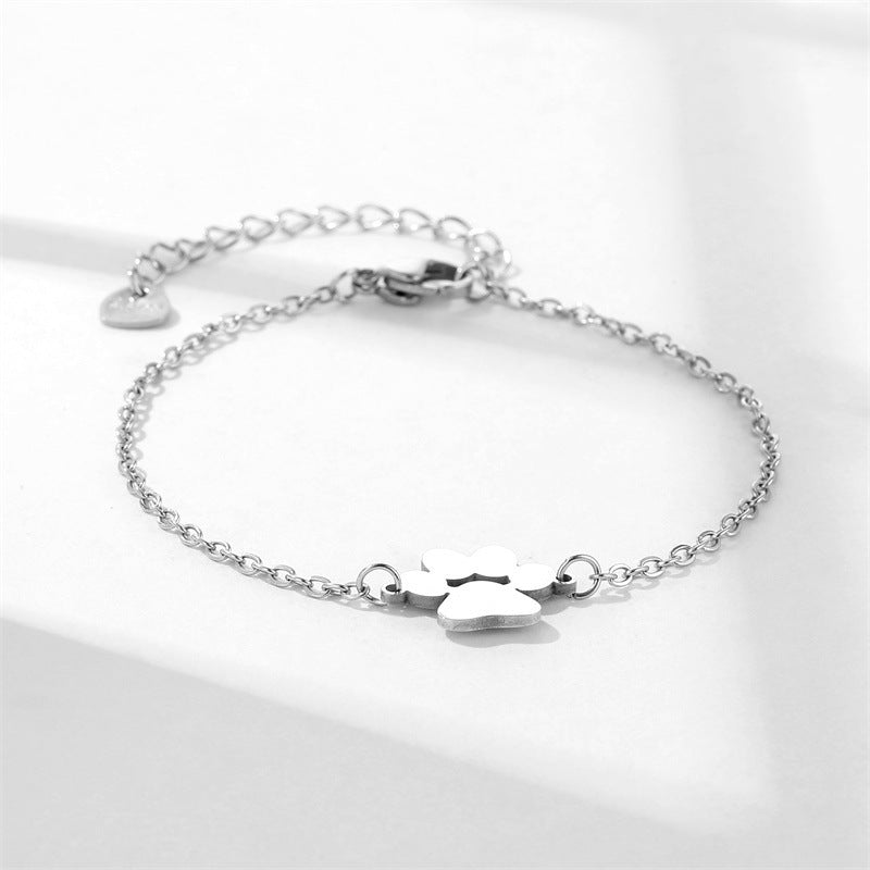 Pulsera de Acero de Titanio con Huella Canina