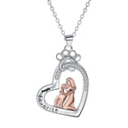 Collar Corazón "Mi Favorito" - Niña y Perro con Circonitas