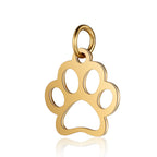 Colgante de Huella Canina en Acero de Titanio Pulido