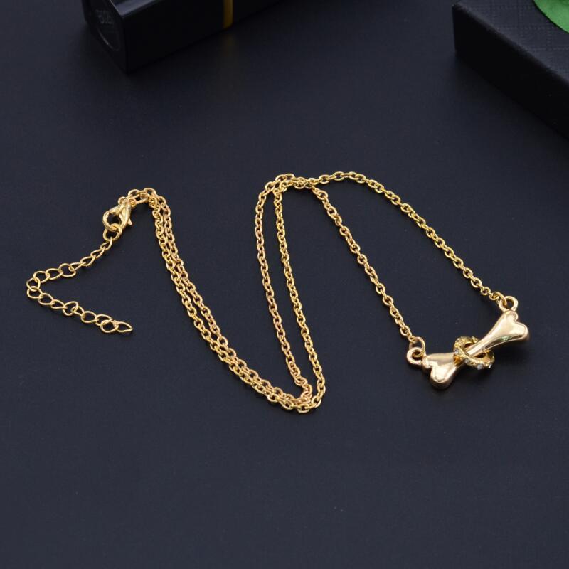 Collar  "Hueso Radiante" con Brillantes