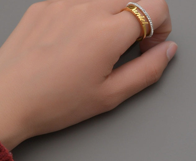 Anillo de Nombre Personalizable en Acero Inoxidable
