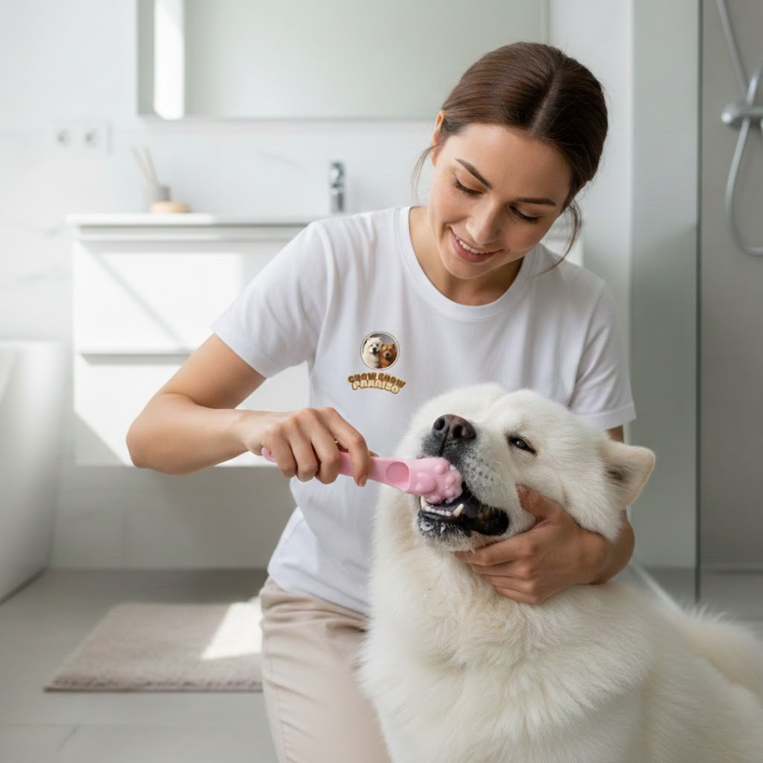 Cepillo dental de dedo para perros de TPR para higiene bucal diaria