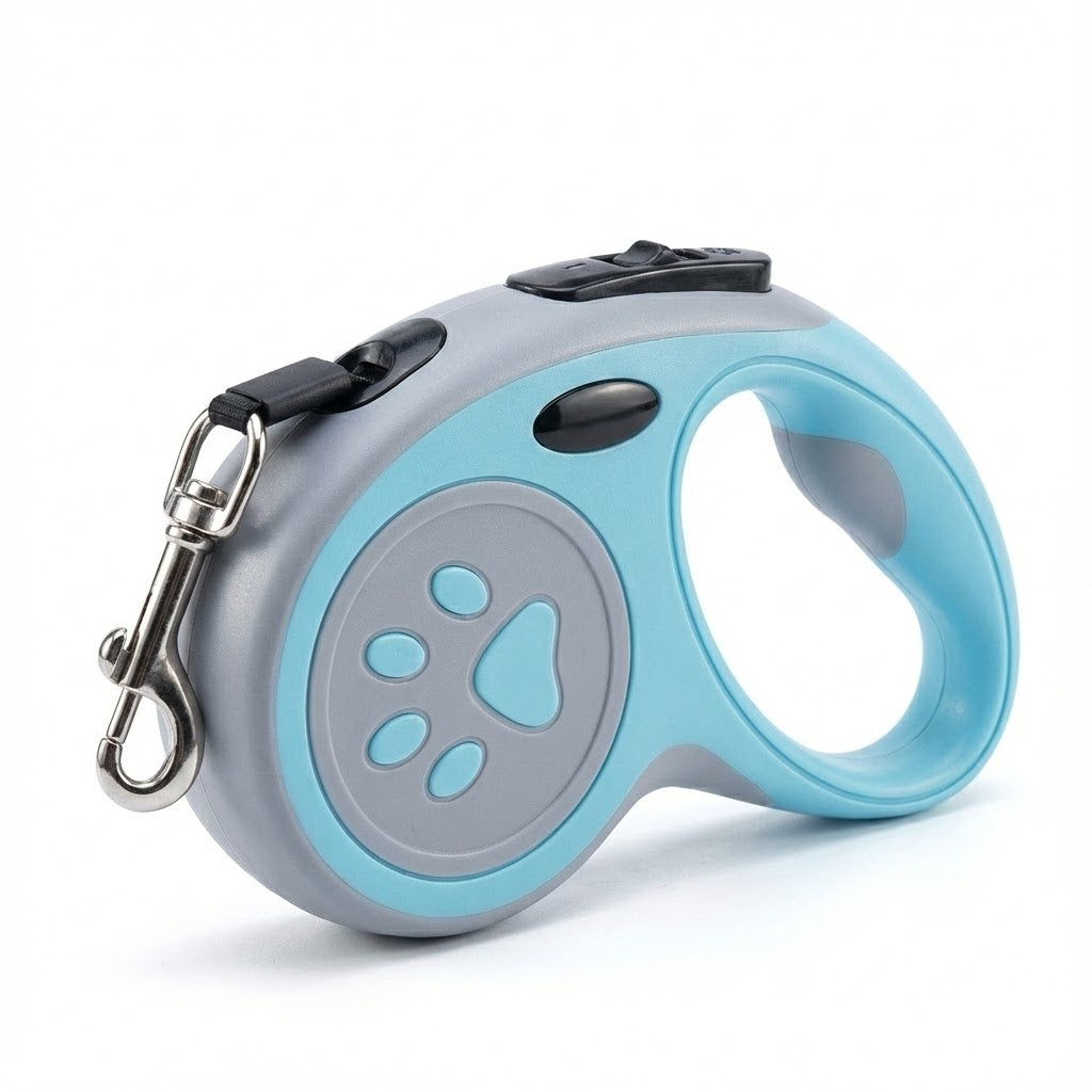 Correa retráctil para perros con freno de un clic y carcasa ABS