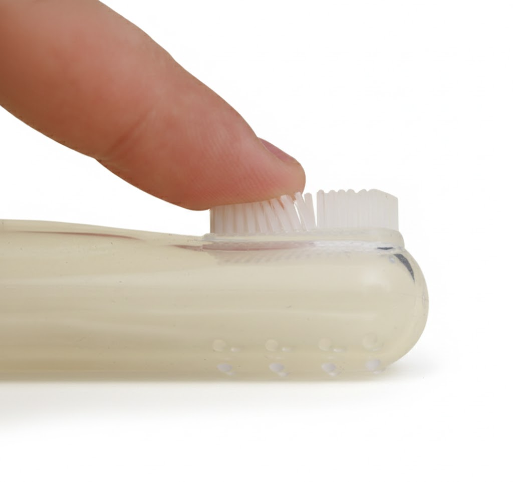 Cepillo dental de silicona suave para dedo para higiene bucal de mascotas pequeñas