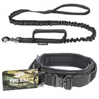 Collar y correa táctica de nylon para perros con ajuste regulable