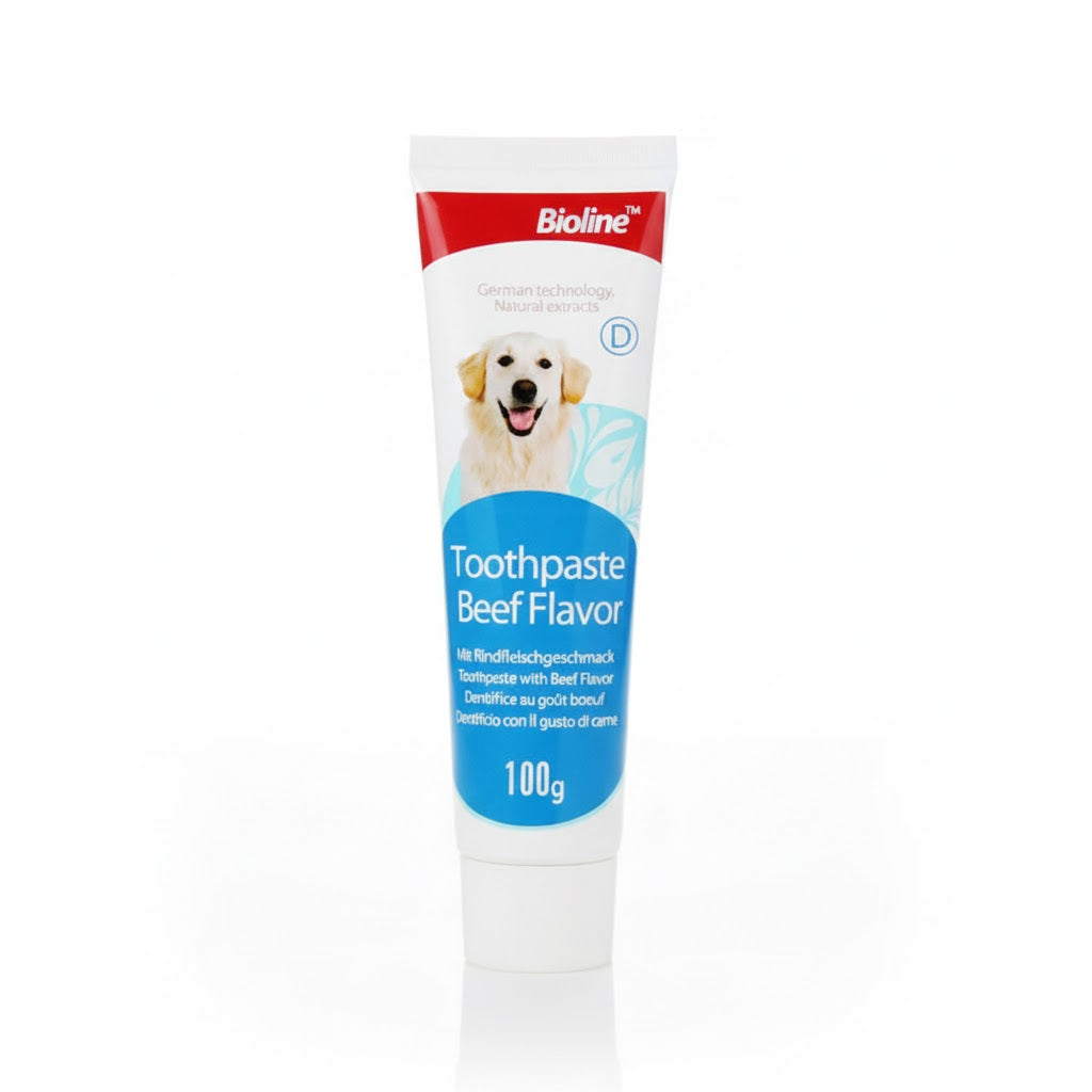 Dentífrico natural para perros Bioline para higiene bucal diaria