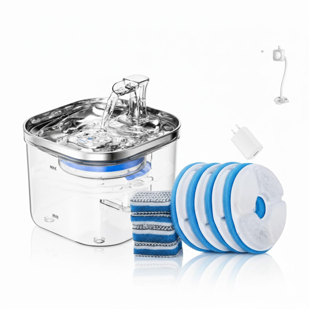 Fuente de agua automática de acero inoxidable para perros 2 L