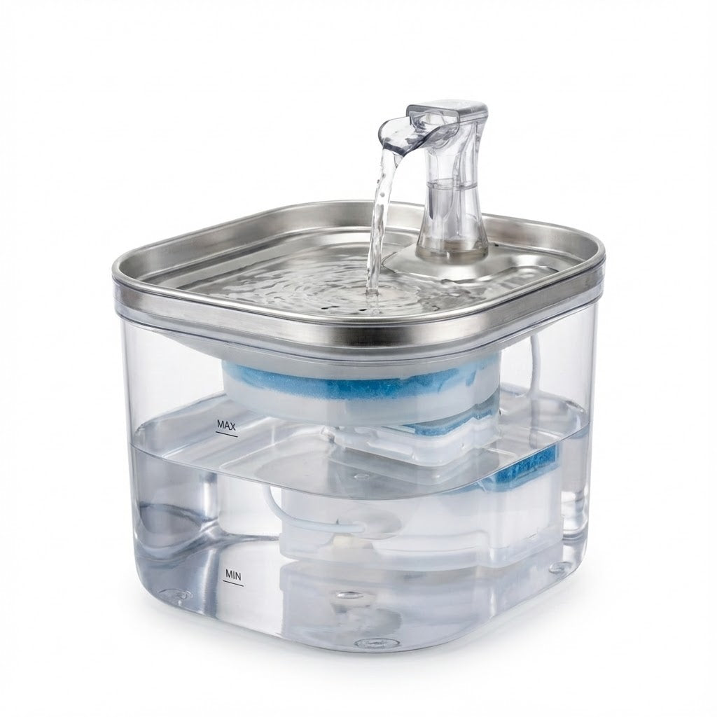 Fuente de agua automática de acero inoxidable para perros 2 L