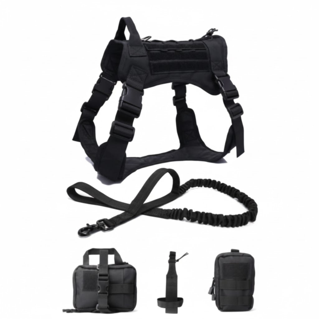 Chaleco táctico ajustable para perros medianos y grandes de nylon resistente