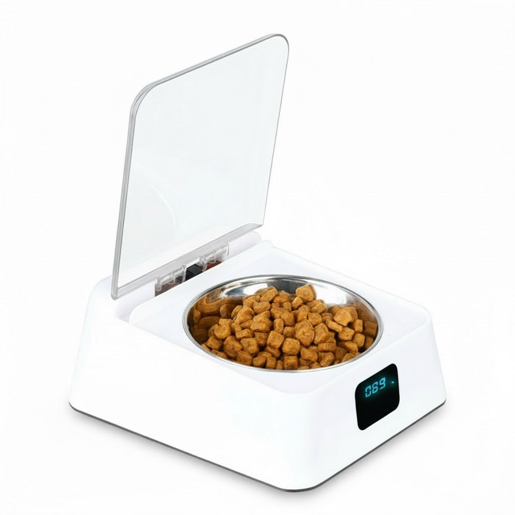 Comedero automático sellado para perros con sistema de conservación del alimento