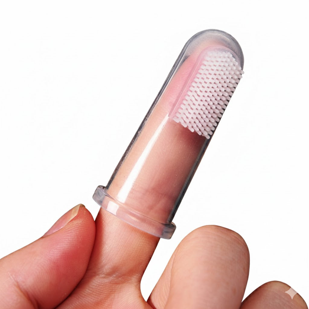 Cepillo dental de silicona suave para dedo para higiene bucal de mascotas pequeñas