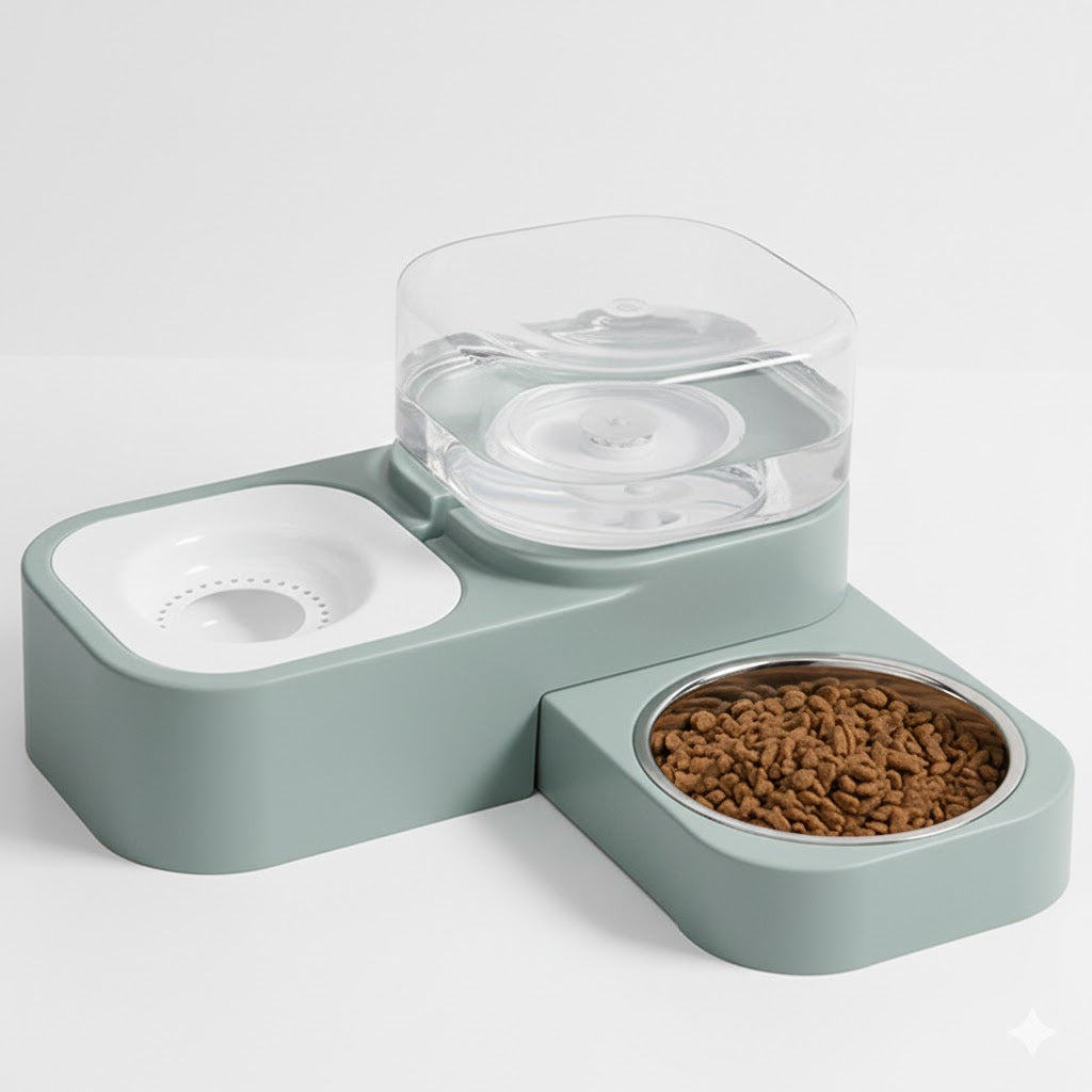 Dispensador automático portátil de agua y comida para perros  sin electricidad